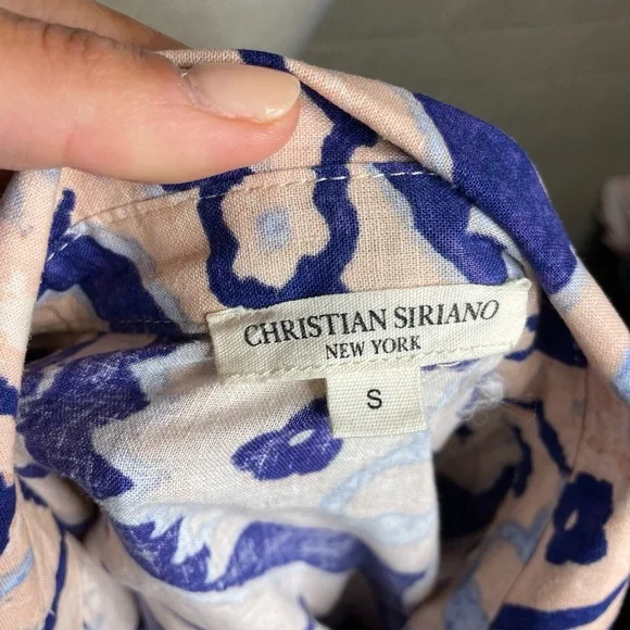 Christian Siriano Blue and Pink Patterned Top - Picture 5 of 6